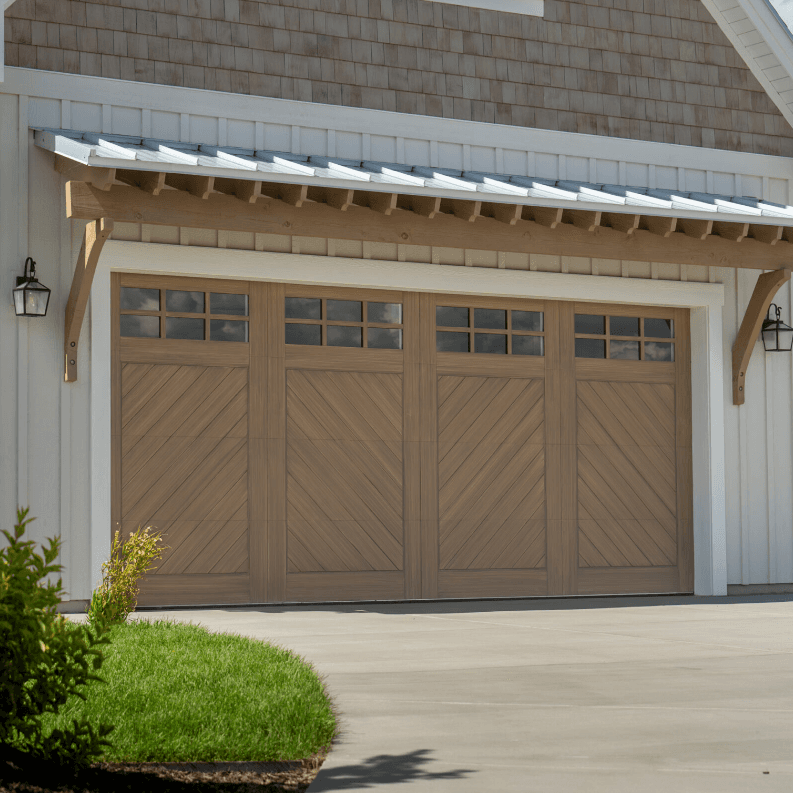 Aluminum wood garage door